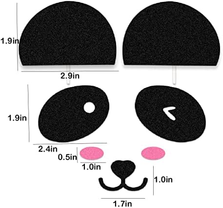 Panda Cake Topper Panda Ears Eyes Cake Set Cake Decorations for Panda Themed Birthday Party