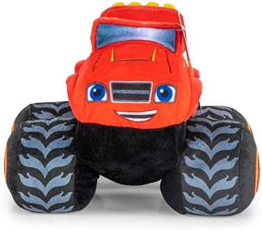 Jay Franco Monster Truck Plush Pillow Buddy - Soft Plushie Stuffed Pillow, Red - Blaze