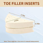 4 Pairs Toe Filler Inserts for Shoes Too Big, Adjustable Toe Plug Reusable Shoes Filler,Shoes Inserts for Women Men Pumps Flats Sneakers(2 Black+2 Beige)