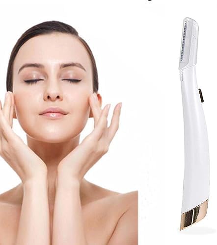 Semme Dermaplaning Hair Remover, LED Facial Exfoliator Lady Shaver for Removal and Skin Smoothing, with 6 Replacement Heads and Safety Guard (As Shown)
