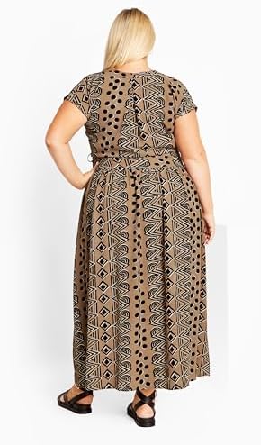 Avenue Women's Avenue Plus Size Dress Havana Maxi Pr in Navy Spot
