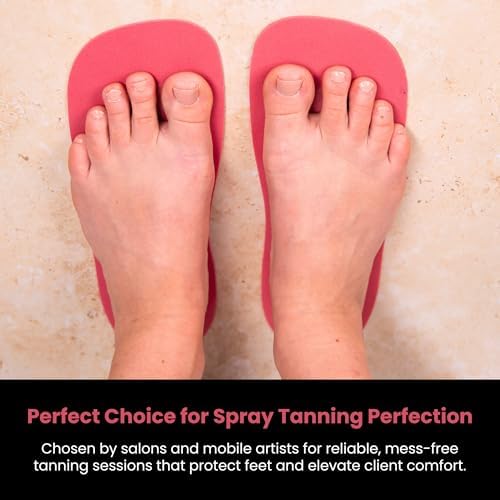 CHNELSS 30Pairs Professional Spray Tan Feet Pads - Disposable Foam Feet Protectors for Tanning Salon Hygienic & Comfortable Feet for Spray Tanning - Spray Tan Foot Covers for Tanning Tent(Pink)
