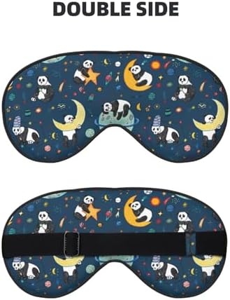 Space Sleeping Panda Sleep Mask Eye Mask with Adjustable Strap Eye Sleep Shade Cover Blocks Light for Women Men Airplane Travel Nap