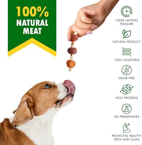 Beloved Pets Dog Treats Rawhide Kabobs with Duck & Chicken Human Grade Meat 10.6 Oz - All Natural & Dried Snacks - Grain Free Long Lasting Chews for Large & Small Dogs - Best Sticks for Training