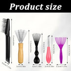 Comb and Brush Cleaner Tool Set, 5-Piece Comb Cleaner Set - Hair Brush Cleaner Rake, Comb Cleaning Brush, Maintenance Hair Comb for Home and Salon Use Removing Hair Dust