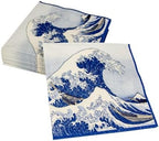 Caspari The Great Wave Paper Luncheon Napkins in Blue, 20 Per Package