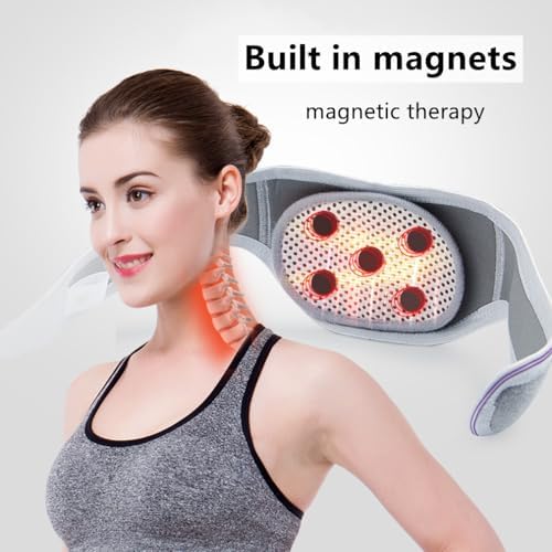 Heated Neck Support Brace for Neck Pain and Support Magnetic Therapy Neck Wrap Neck Heating Pad Cervical Collar Neck Pain Relief Strap Neck Protector for Sore Neck Adjustable Neck Support Neck Warmer