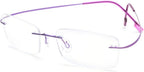 Fuisetaea Flexible Titanium Alloy Computer Reading Glasses Rimless Frame Lightweight Blue Light Blocking Readers Glasses
