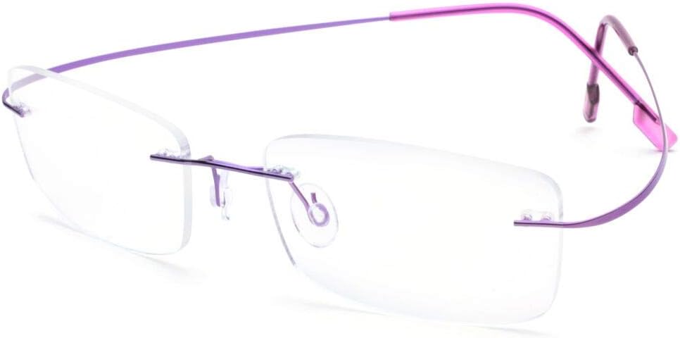 Fuisetaea Flexible Titanium Alloy Computer Reading Glasses Rimless Frame Lightweight Blue Light Blocking Readers Glasses