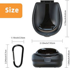 ARGOMAX Sports Mouth Guard Case with Carabiner - Protective Storage Container for Football, Basketball, Hockey Mouthguards - Portable Travel Box - Black