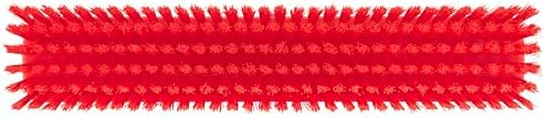 Vikan 31754 16" Heavy-Duty Push Broom, Soft/Stiff, Red