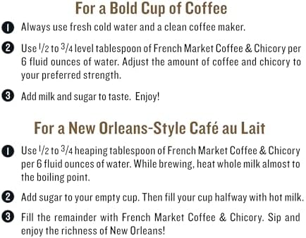 French Market Coffee & Chicory Restaurant Blend Medium-Dark Roast Ground Coffee, 12oz Can (Pack of 6)