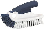 Unger Cookware and Bakeware Dish Scrubbing Brush with Scraper, Kitchen and Dish Washing Scrubber, Non-Slip Cleaning Supplies, Tackle Stuck-On Food in Baking Dishes, Dishwasher Safe