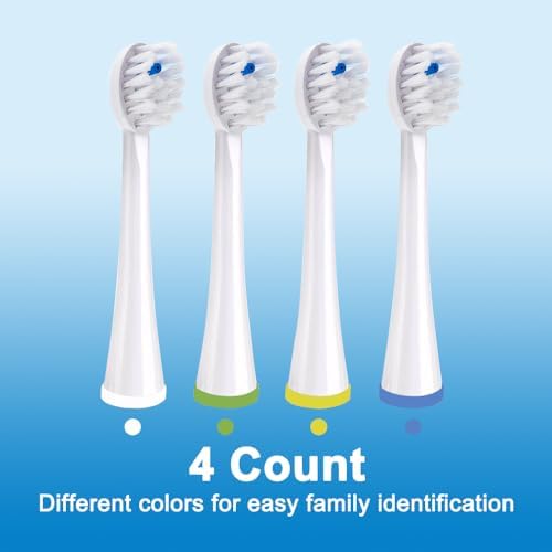 Replacement Toothbrush Heads for Waterpik Sonic Fusion 2.0,Compatible with All Waterpik Sonic Fusion Models(SF-01,SF-02,SF-03,SF-04 Series), Compact,with Covers,4 Count, White