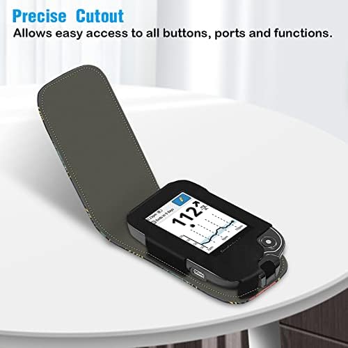 MEDMAX PU Leather Protective Case for Freestyle Libre 3 2 / Libre Reader, Lightweight Shockproof Diabetic Storage Carrying Case with Carabiner Clip and Handle (Leaves)