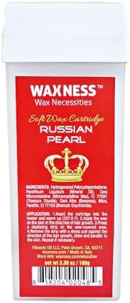 Waxness Russian Pearl Soft Wax Cartridge 3.38 oz (100 g) – Rosin-Free Soft Wax Roll-On with Creamy Texture and Skin Visibility, Professional Use – Made in Italy