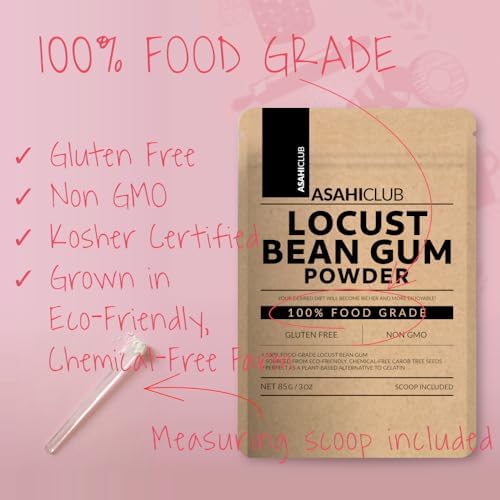 Locust Bean Gum Powder, 100% Pure Food Grade, 3 oz, Gluten Free, Non-GMO, Kosher, Vegan, Eco-Friendly, Chemical-Free, Natural Thickening Agent
