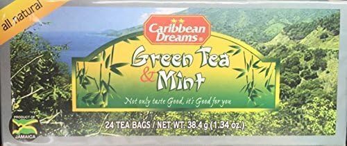 Caribbean Dreams Green Tea & Mint, 24 Tea Bags (3 Pack)