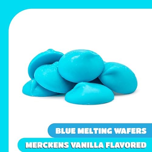 Merckens Chocolate Melts - 1 Pound Pack - Melting Chocolate for Dipping, Molding, Coating & Baking - Blue Candy Melts - Vanilla Melting Wafers for Easter Candy Projects