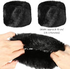 SATINIOR Faux Fur Short Wrist Cuff Winter Fuzzy Wrist Cuff Warmers for Women Girls Favors