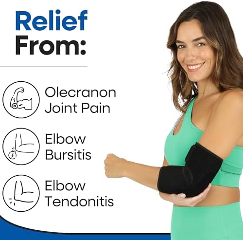 Soft Elbow Pad For Bursitis & Elbow Tendonitis Relief Wrap | Padded Compression Sleeve for Bursitis | Tendonitis Relief Wrap Pads | Tennis Elbows Brace for Women Men | Arm Cushion Brace | Small / Med