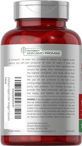 Horbäach Apple Cider Vinegar Capsules | 1800mg | 150 ACV Pills | Non-GMO, Gluten Free Supplement