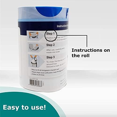 Commode Liners - Pack of 100 Disposable Commode Liners - Fits All Standard Bedside Commodes - Eliminates Odors - Never Clean A Pail Again