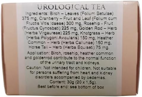 Urological Tea with Cranberries - 20 Tea Bags, Herbal Tea for Urinary Tract and Kidneys, 100% Natural