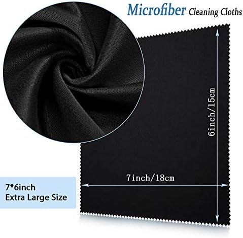 Frienda 50 Pcs Microfiber Cleaning Cloth for Glasses 6x7 Inch Lens Eyeglasses Cleaning Cloth Sunglasses Electronics Glasses Optical Cleaner Wipes Bulk for Camera Lens Eyeglass Screen(Black)