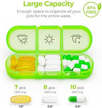 AUVON Weekly Pill Organizer 3 Times a Day, Large 7 Day Pill Box 3 Times a Day with Separate Container, Portable Pill Case for Medication, Vitamins, Fish Oil and Supplements