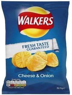 Walkers Crisps - Traditional British Bags of Walkers in Various Flavours- 24 x 32.5g (Cheese & Onion) by N/A