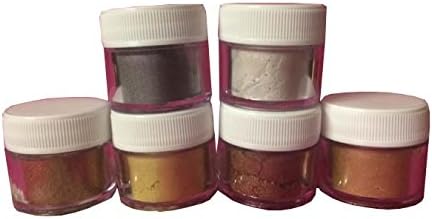 LUSTER DUST SET : (6 COLORS: EGYPTIAN GOLD, LUSTER GOLD, LUSTER PEARL, GOLDEN BRONZE, COPPER, FOSSIL SILVER)) (4 grams each Container) By Oh! Sweet Art Corp