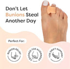 ZenToes Gel Toe Separators for Overlapping Toes, Bunions, Big Toe Alignment, Corrector and Spacer - 4 Pack (Beige)