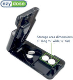 EZY DOSE Pill Cutter and Splitter with Dispenser, Safely Cuts Large, Small and Tiny Pills, Vitamins, Tablets in Half, Accurate and Easy Cutting, Stainless Steel Blade, Travel Sized, Black, BPA Free