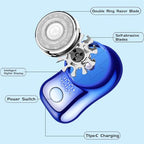 Mini Electric Shaver, Portable Powerful Storm Razor for Men Women, USB C Rechargeable, Battery Power Display, Lightweight Razor for Travel Office Business Trip Grey