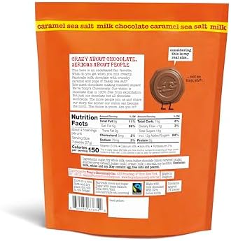 Tony's Chocolonely Milk Chocolate with Caramel and Sea Salt - Belgium Chocolate, Fairtrade & B Corp Certified - 4.44 OZ (1 Pouch)