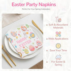 20 Pack Disposable Paper Napkins,Soft Absorbent Biodegradable Cocktail Napkin, Floral Egg Decorative for Spring Celebrations Picnic Kids Birthday