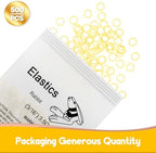500 Pcs Orthodontic Elastic Rubber Bands, 3.5 Ounces Heavy Dental Rubber Traction Bands, Free Elastic Placer for Braces (3/16",Rabbit)
