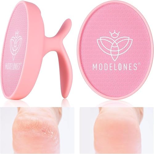 Modelones Glass Foot File, Professional Foot Scrubber and Callus Remover, Heel Scraper for Cracked Heels, Dead Skin Remover, Foot Buffer for Soft Feet, Safe Pedicure Tool with Anti-Slip Handle