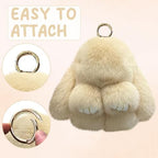 HUBAI Fuzzy Bunny Keychain with Tin Box, Cute Soft Easter Gift Plush Keychain for Backpack, Bag Charm Gift Key Chain