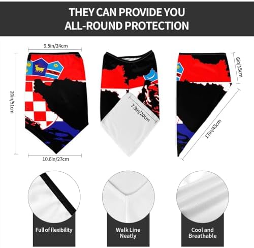 Flag Map Of Croatia Triangle Neck Gaiter Balaclavas Bandana Uv Sun Protection Face Scarf Cover Mask For Women Men