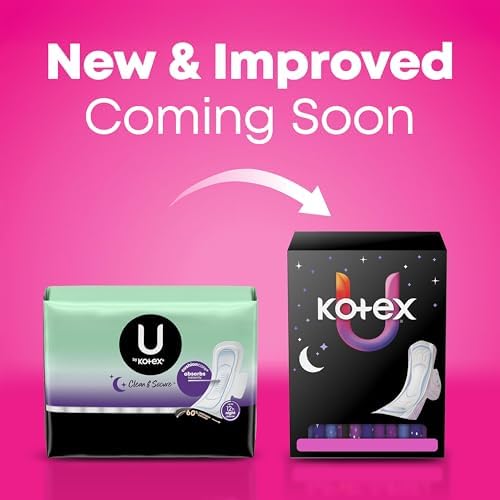 U by Kotex Ultra Thin Pads with Wings, Clean & Secure, Overnight Absorbency, 40 Count (Packaging May Vary)