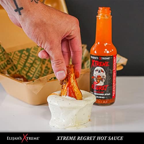 Elijah's Xtreme Hot Sauce Gift Sets - 5 Pack Award Winning Hot Sauce Sampler Includes Mango Habanero Sauce, Roasted Jalapeno Cayenne Pepper Sauce, Sweet Reaper Sauce, Ghost Pepper Hot Sauce, & Super Hot Xtreme Regret Carolina Reaper Hot Sauce