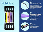 Artman Instruments Silicone Handle Dental Composite Filling Instruments Kit with Cassette Holder 5pcs Composite Restoration Tools