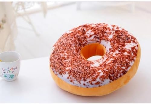 Donut Seat Cushion -Donut Throw Pillow Made with Super Soft & Ultra Premium Fabric,Home Office Chair Cushion for Long Sitting Work 15.7" (Tiramisu)
