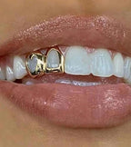 Gold Grills for Your Teeth Grillz for Women Teeth Men Gold Tooth Cap Grillz for Women Golden Tooth Jewelry Mouth Grills Men Hip Hop Outfits Custom Accessory Halloween Party
