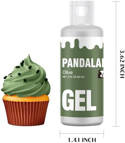Olive Gel Food Coloring - Pandalab 2 Ounce High Concentrated Food Dye for Baking, Cake, Cookie, Fondant, Icing, Easter Egg, Macaron, DIY Slime (60ml)