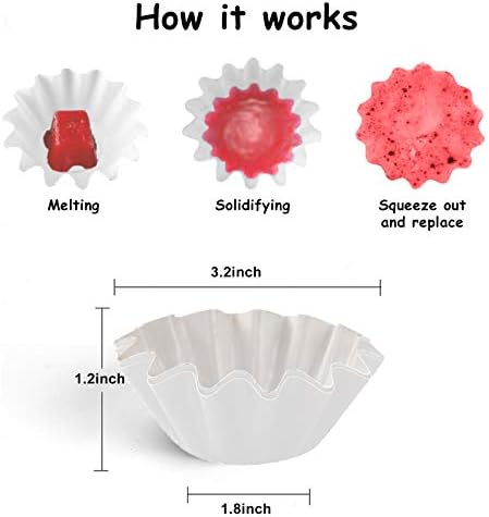 50 Wax Melt Warmer Liners, Scented Wax Melt Cups for Plug in Wax Warmer, Electric Wax Melter, Candle Warmer Plate, and Wax Burner, Reusable and Leakproof for Any Scented Wax Cubes