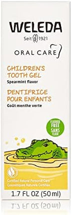 Weleda Oral Care Childrens Tooth Gel, 1.7 Fluid Ounce, Fluoride Free, Spearmint Flavor, Plant Rich Toothpaste with Calendula, Silica and Fennel
