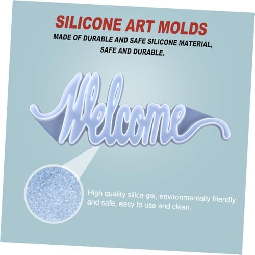 TEHAUX DIY Silicone Mold for Home Crafts Flexible Word Shape Plate for Epoxy Soap Candy Making and Portable Silicone Art Mold